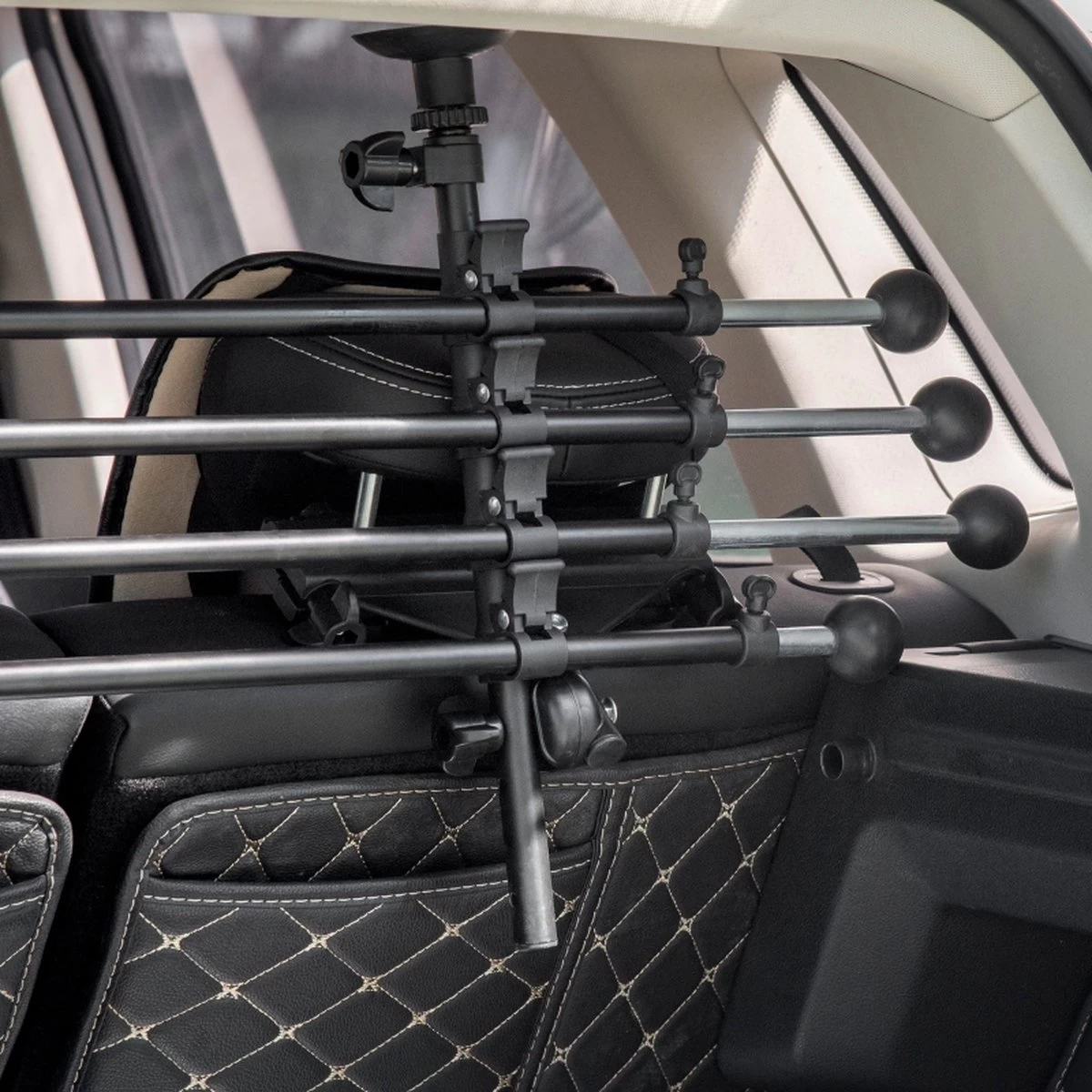 Hondenrek Auto - Hondenrek - Autorek Hond - Bagagerek - Verstelbaar - Staal - Zwart - Afbeelding 4