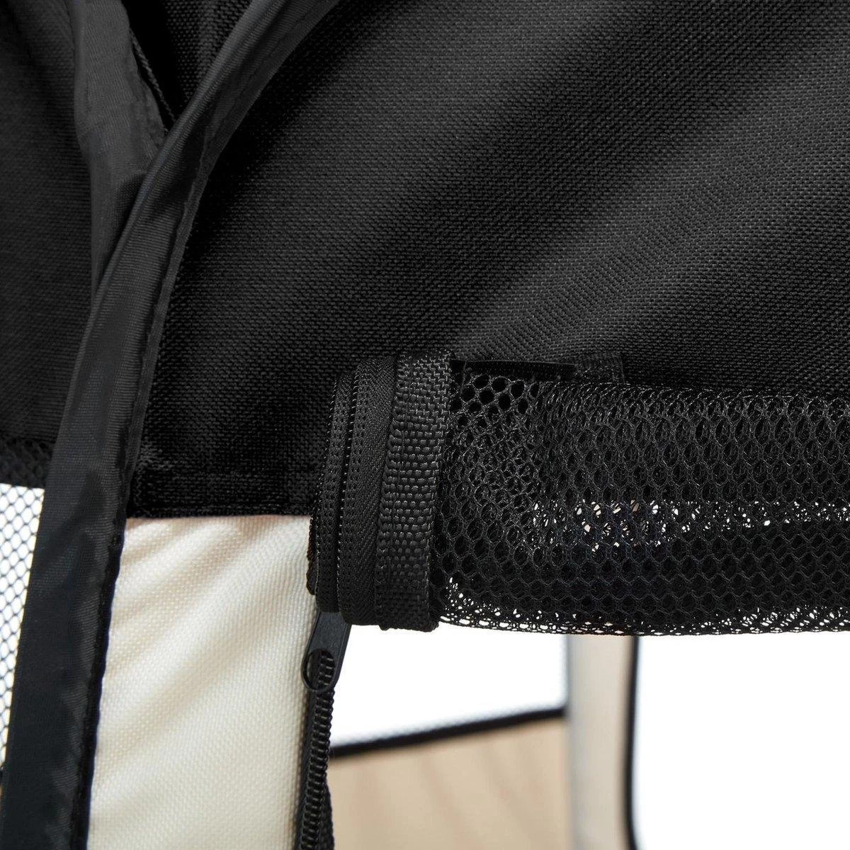 Opvouwbare Puppyren -75*75*43 Cm Puppytent - Zwart - Gratis Draagtas En Gratis Drinkbak - Afbeelding 4