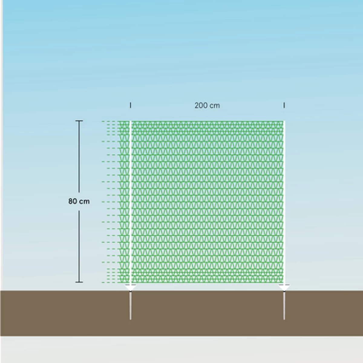 Verplaatsbare Net Afrastering Groen 80cm Hoog - 20m - Afbeelding 8