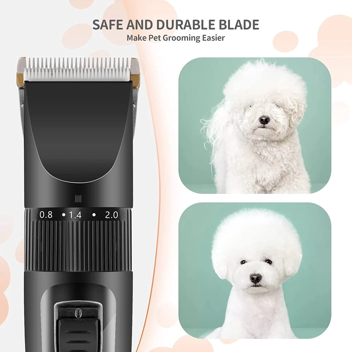 Merkloos Hondentondeuse, Hundeschermaschine / Dog Clippers - Dierenhaartrimmer, Hondentondeuse Kit Hond Verzorging - Afbeelding 3