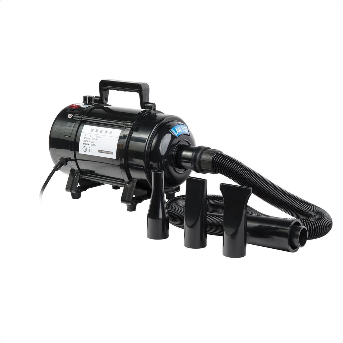 Hondenföhn/Waterblazer - Verstelbare Vermogen Standen (500W Tot 2400W) En Verstelbare Temperatuur - Zwart