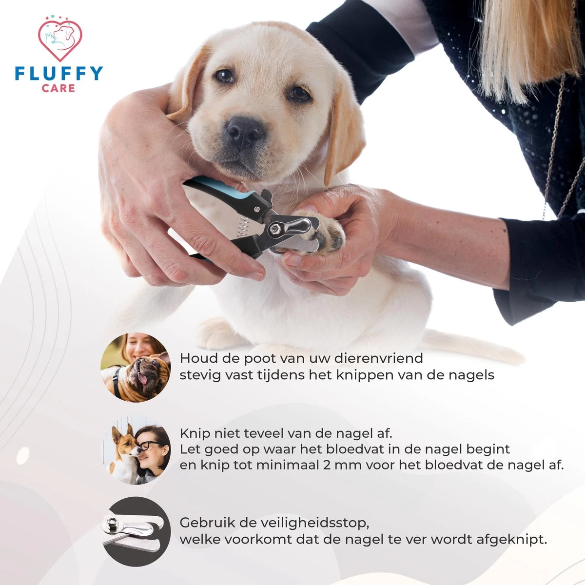 FluffyCare - Professionele Nagelschaar- Nagelschaar Hond - Nagelschaar Kat - Nagelknipper Hond En Kat - Nagelknipper Kat - Nagelknipper Hond - NagelTang Dieren - Poot Verzorging - Afbeelding 5