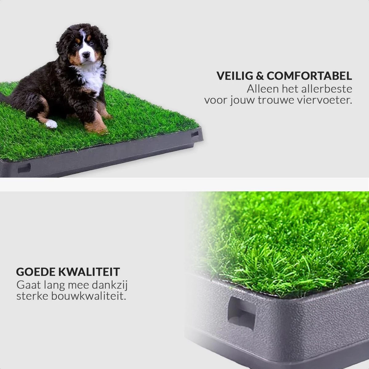 Merkloos Hondentoilet Kunstgras Met Bak - Indoor Dierentoilet - Uitneembare Opvangbak - Puppy Training Pets - Outdoor/Balkon/Tuin/Indoor Toilet - 50x64 Cm - Afbeelding 8