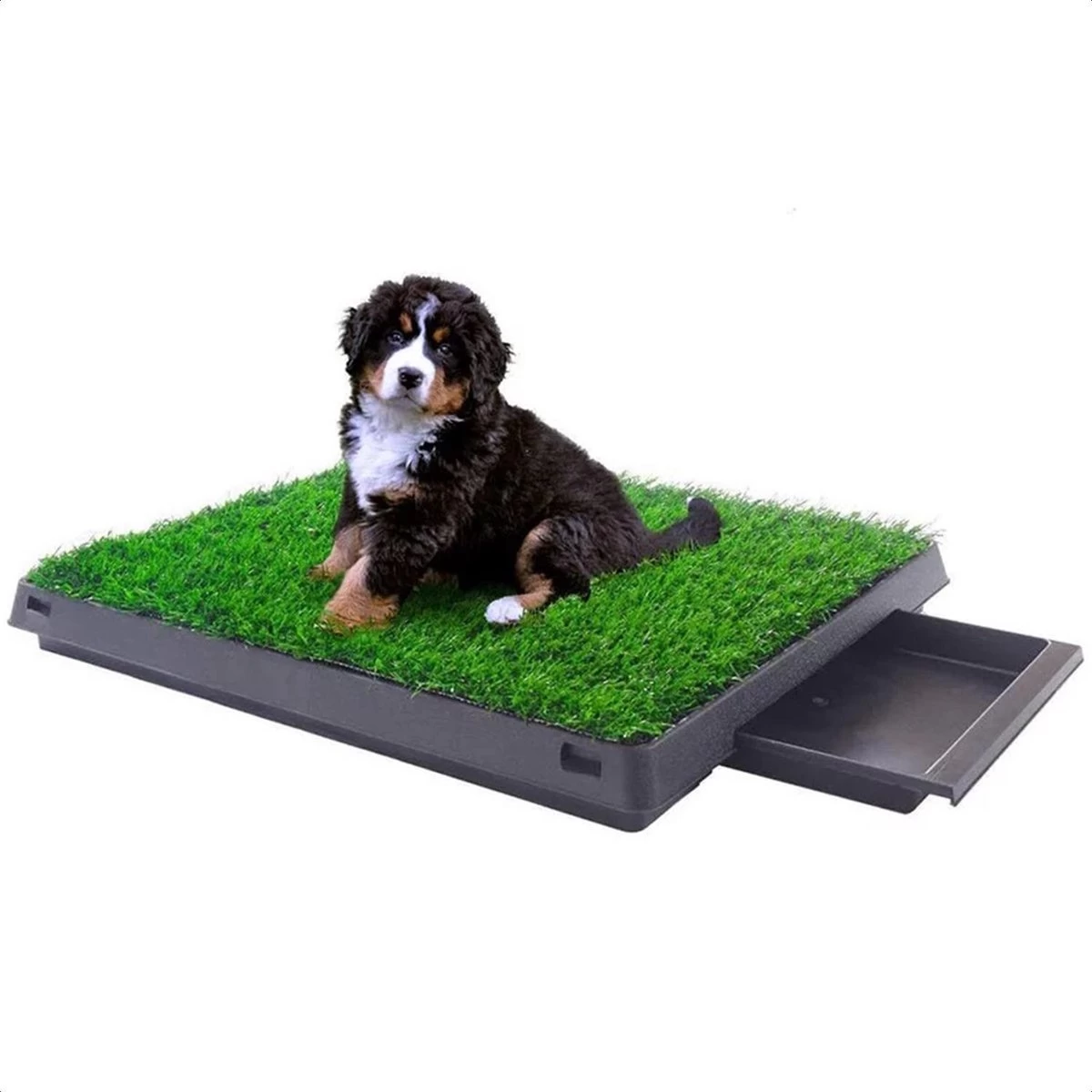 Merkloos Hondentoilet Kunstgras Met Bak - Indoor Dierentoilet - Uitneembare Opvangbak - Puppy Training Pets - Outdoor/Balkon/Tuin/Indoor Toilet - 50x64 Cm - Afbeelding 9