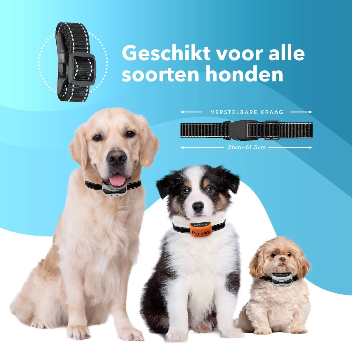 PET DOG® | Anti Blafband Voor Honden | 3 T/m 60 Kg | Oplaadbaar | Anti Blaf Band | Trainingsband | Vibratie En Geluid | Diervriendelijk | Shock Aan/uit Instelbaar - Afbeelding 4