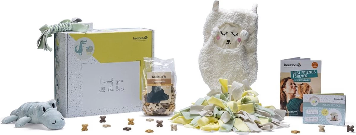 Merkloos Beeztees Puppy Cadeaupakket - Puppy Pakket - Leuke Box Met Puppy Speelgoed En Snacks - Afbeelding 2