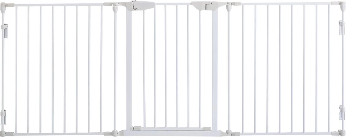 PawHut Afschermhek Voor Honden Veiligheidshek Hondenhek 3 Elementen Kunststof Wit D06-100V01 - Afbeelding 2
