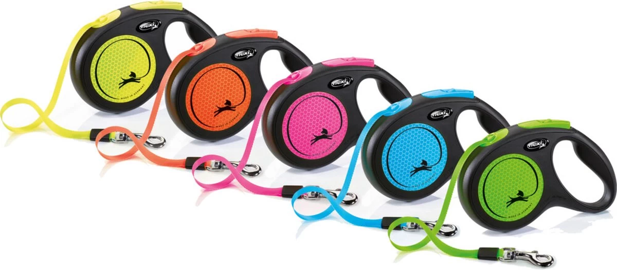 Flexi New Neon Tape - Hondenriem - Zwart/Oranje - M - 5 M - (<25 Kg) - Afbeelding 9