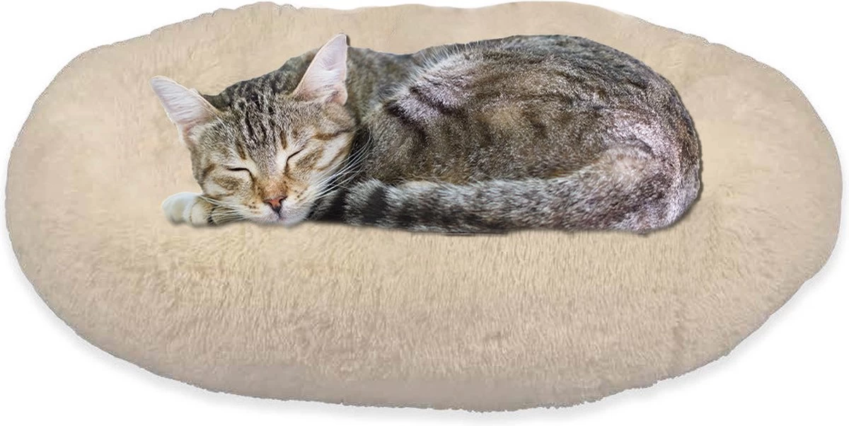 Peaceful Pooch S - Pluizig Hondenbed - 58cm Diameter - Opvouwbaar - In Verschillende Maten. Kattenbed - Wasbaar - Uitneembare Vulling - Ontspant Gewrichten En Spieren - Anti-slip Noppenbodem - Afbeelding 2