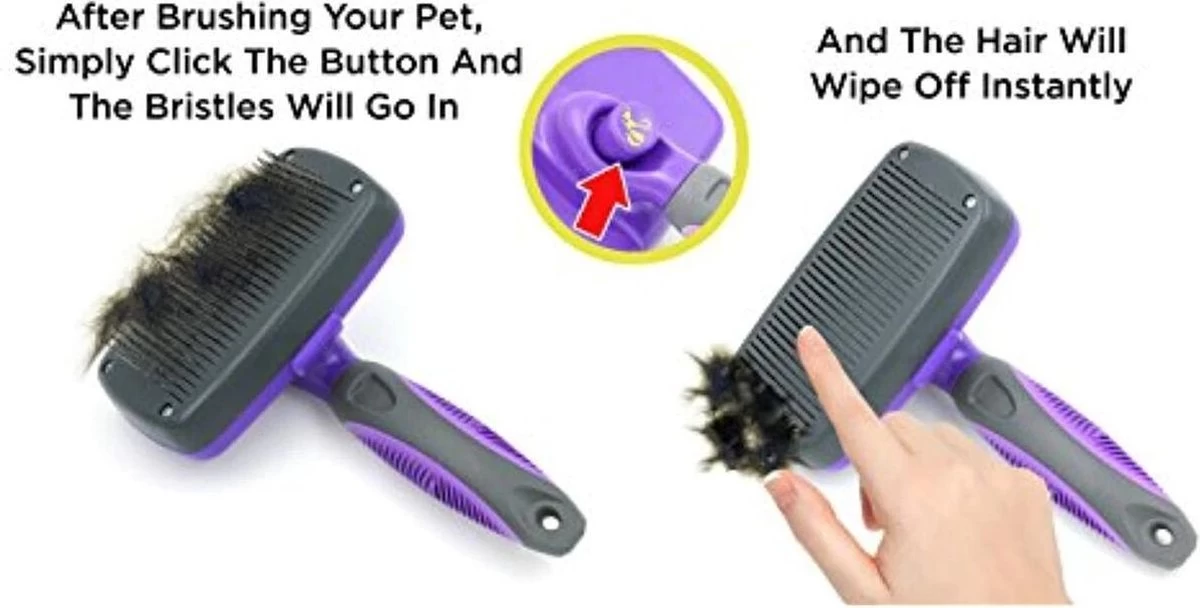 Buxibo Ondervacht Borstel Voor Hond En Kat - Kliksysteem Hondenborstel - Kattenkam - Hondenkam Voor Ondervacht - Klittenkam Voor Honden En Katten - Verwijderd Klitten - Afbeelding 4