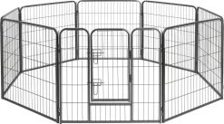 Merkloos Premium Puppyren - 80 Cm Hoog - 640 Cm Omtrek - Hondenren - Hondenhok - Grijs Hamerslag