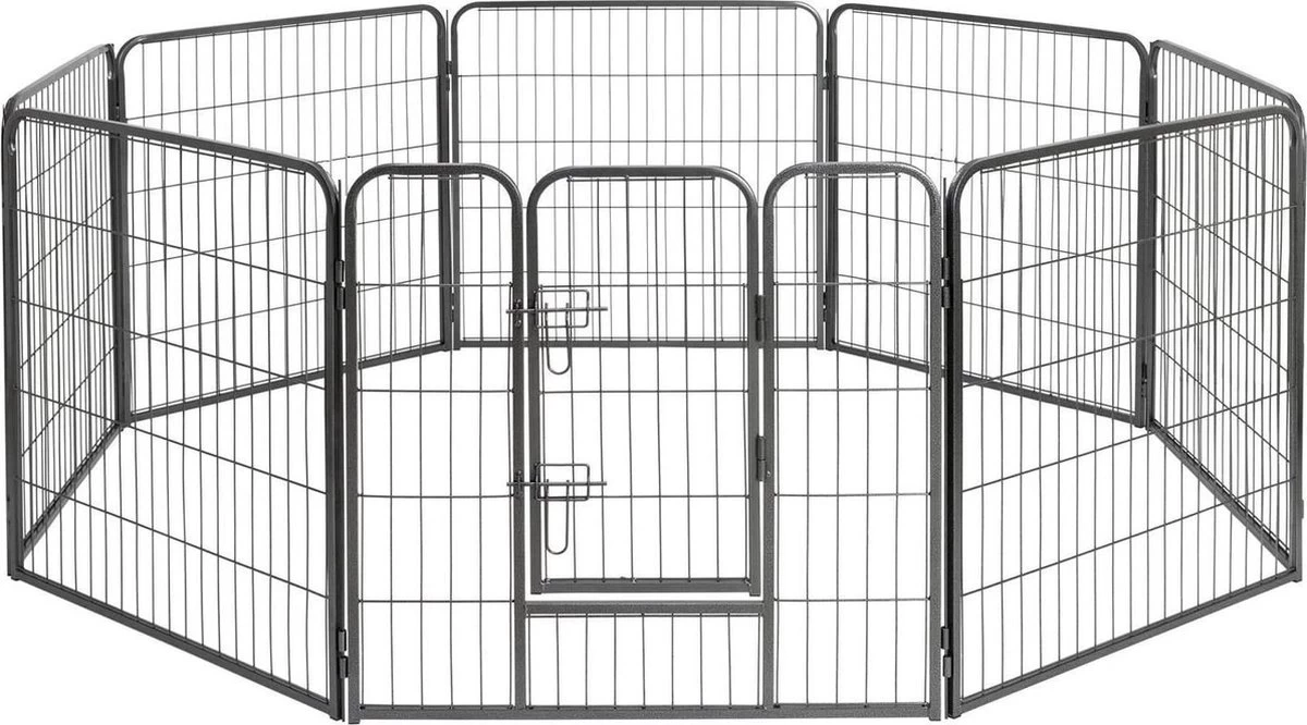 Merkloos Premium Puppyren - 80 Cm Hoog - 640 Cm Omtrek - Hondenren - Hondenhok - Grijs Hamerslag