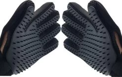 Borstel Voor Huisdieren - 2 Stuks LINKS + RECHTS - Voor Elke Vacht - Silicone - Vachtborstel - Borstel Handschoen - Zwart- ODaani