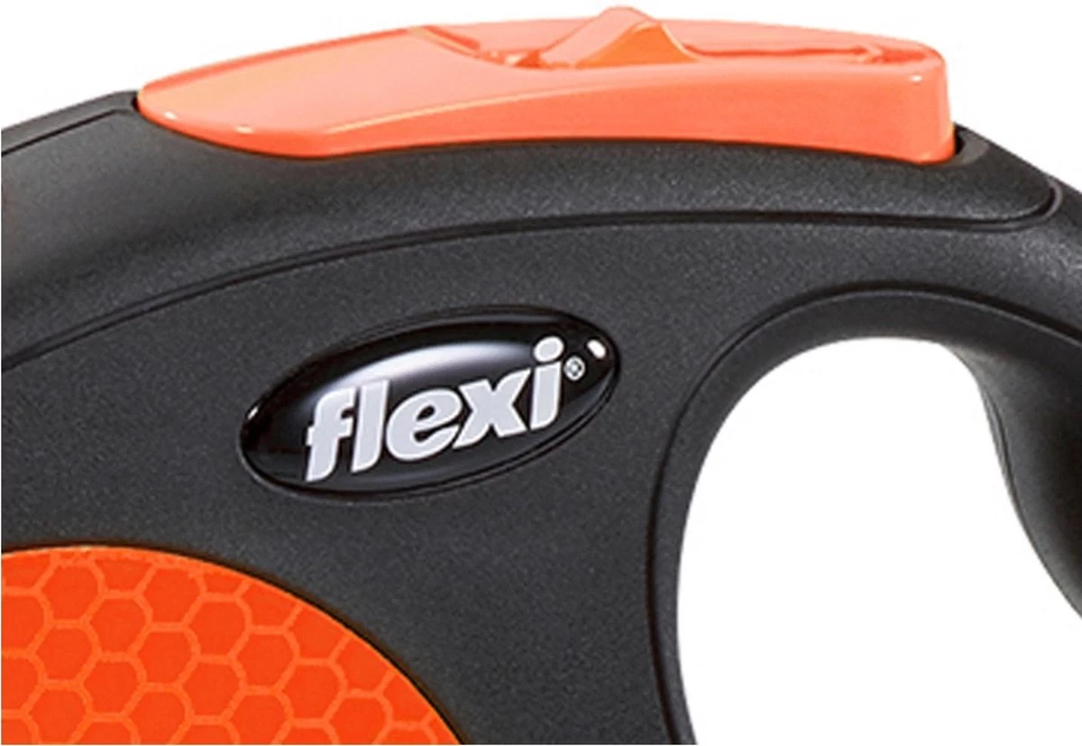 Flexi New Neon Tape - Hondenriem - Zwart/Oranje - M - 5 M - (<25 Kg) - Afbeelding 5