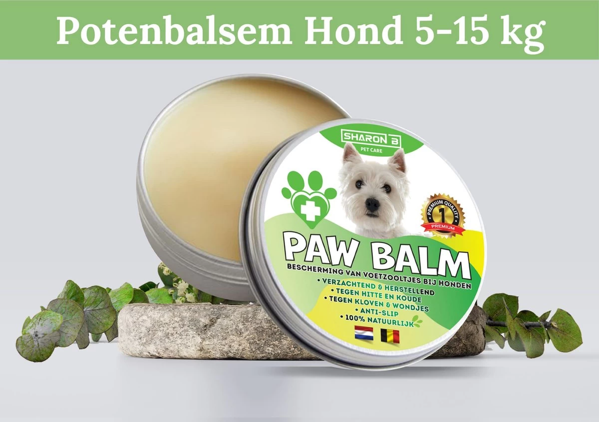 100% Natuurlijke Potenbalsem - Paw Balm - Voor Honden Tot 15 Kg - Beschermt Voetzooltjes - Tegen Kloven, Wondjes, Ontstekingen - Afbeelding 2