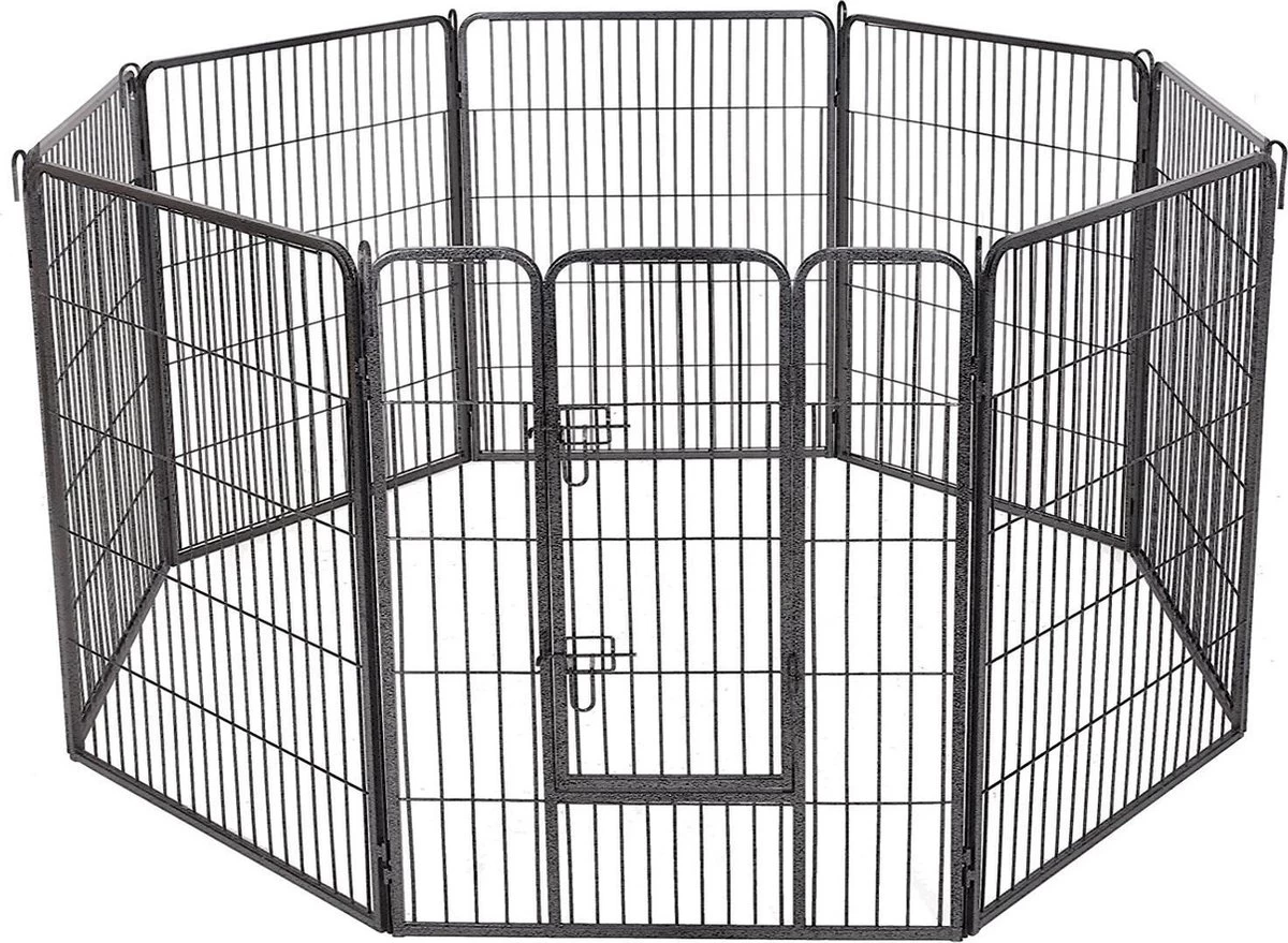 MaxxPet Puppyren - Hondenbench - Hondenren- Puppyren Met 8 Kennelpanelen - Staal -80 X 100 Cm Ø 210 Cm - Afbeelding 4
