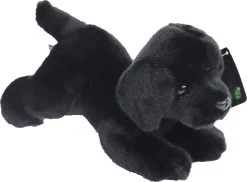 Boony - Natural Decoration - Labrador Pluche Liggend - Zwart - 20 Cm