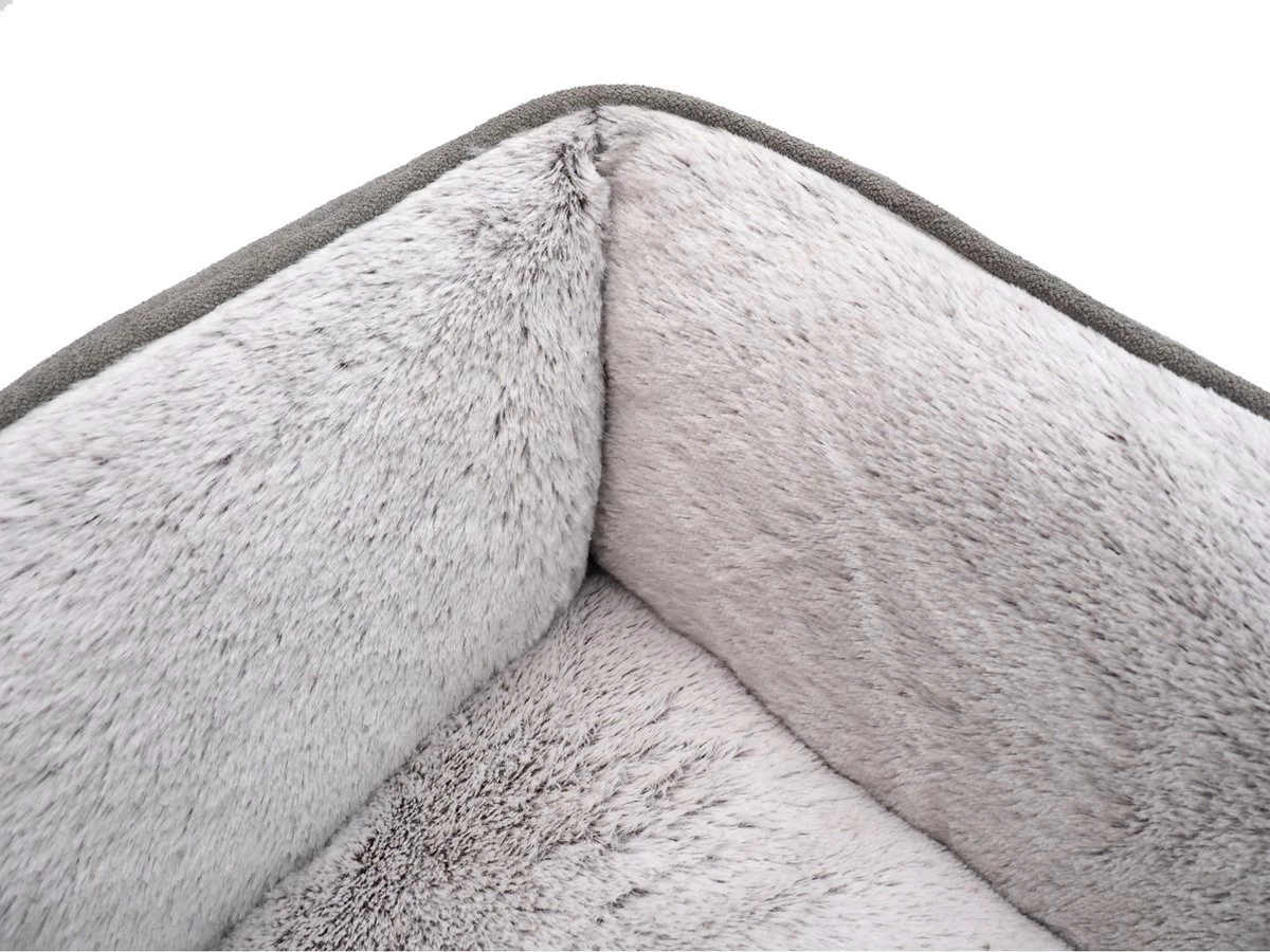 Benzano - Hondenmand - Pluche - Zacht - Wasmachine Wasbaar - Schuimvulling - Grijs/Taupe - 80 CM - Afbeelding 3