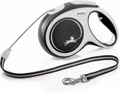 Flexi Rollijn New Comfort Koord M Zwart&Lichtgrijs - Hondenriem - 8 M
