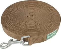 Hondenriem 20 Meter | Lange Lijn | Gerecycled Nylon | Trainingslijn | 2cm | Bruin