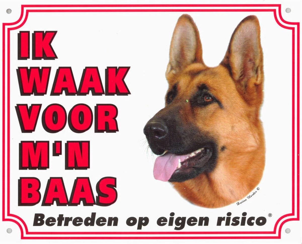 Waakbord 08 Duitse Herder 20x25cm - Afbeelding 2