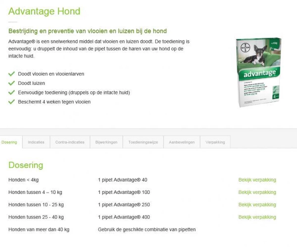 Bayer Advantage 100 Hond 4-10 Kg - 4 Pipetten à 1,0 Ml - Afbeelding 6