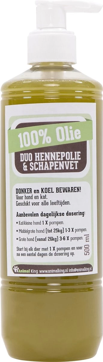 Duo Hennepolie/schapenvet Voor Honden-hond-500ml-Animal King - Afbeelding 2