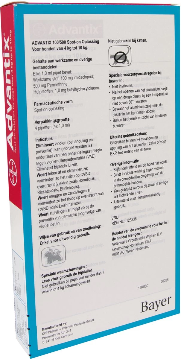 Bayer Advantix Vlooien & Teken Pipetten - Hond 4 Tot 10 Kg - 4 Stuks - Afbeelding 11