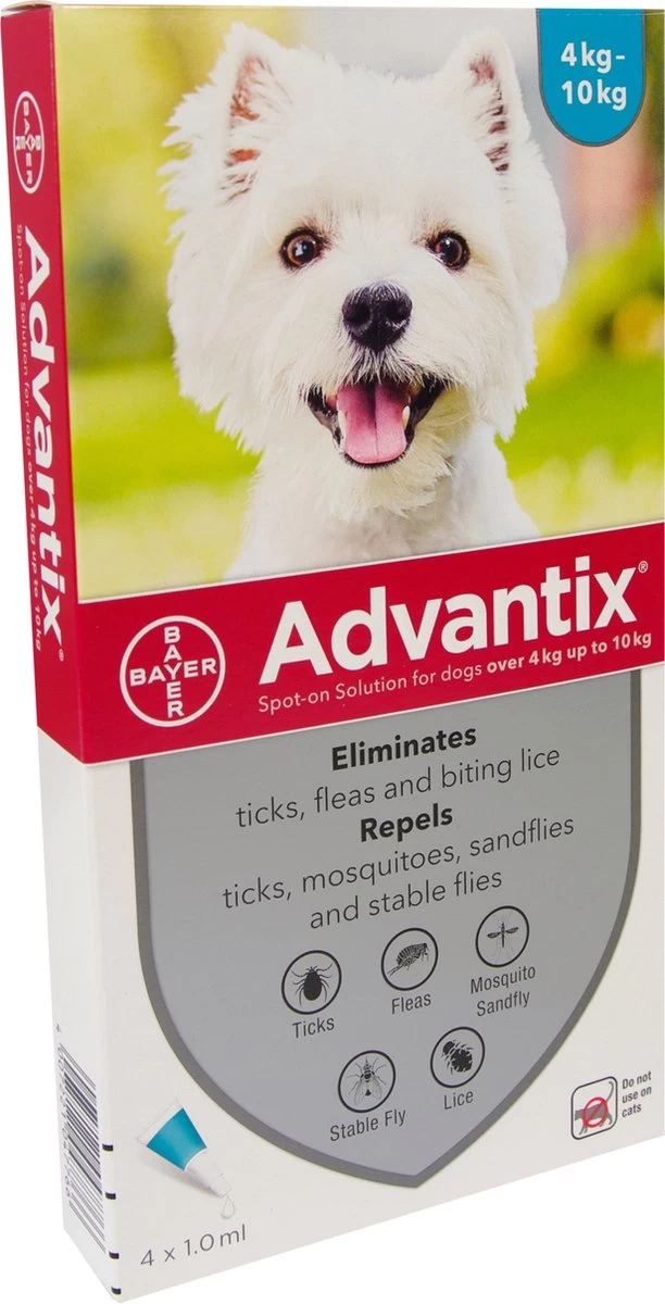 Bayer Advantix Vlooien & Teken Pipetten - Hond 4 Tot 10 Kg - 4 Stuks - Afbeelding 7