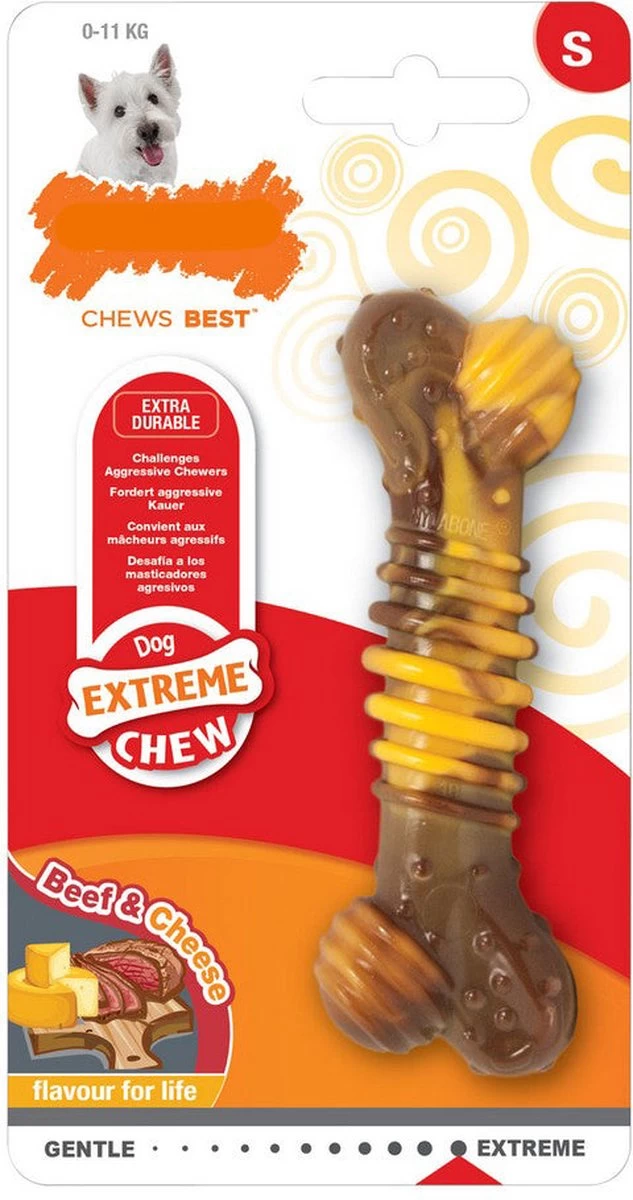 Nylabone Extreme Kauwbot Met Rund- En Kaassmaak - Voor Krachtige Kauwers - In S/M/XL - X-Large - Afbeelding 16