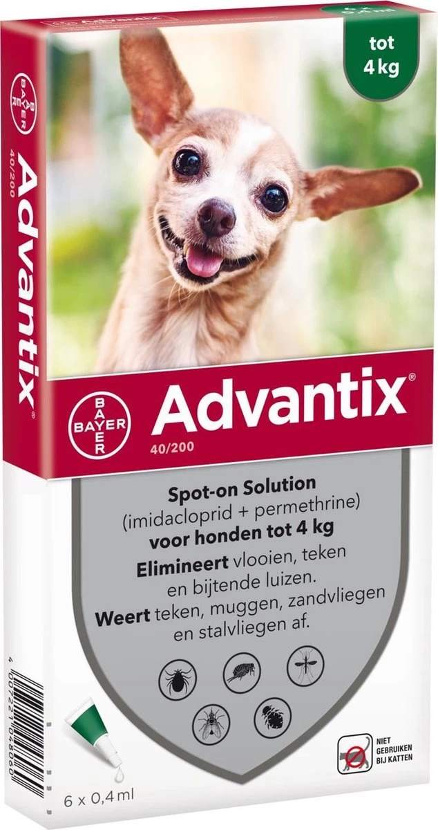 Bayer Advantix Vlooien & Teken Pipetten - Hond Tot 4Kg - 6 Stuks - Afbeelding 14