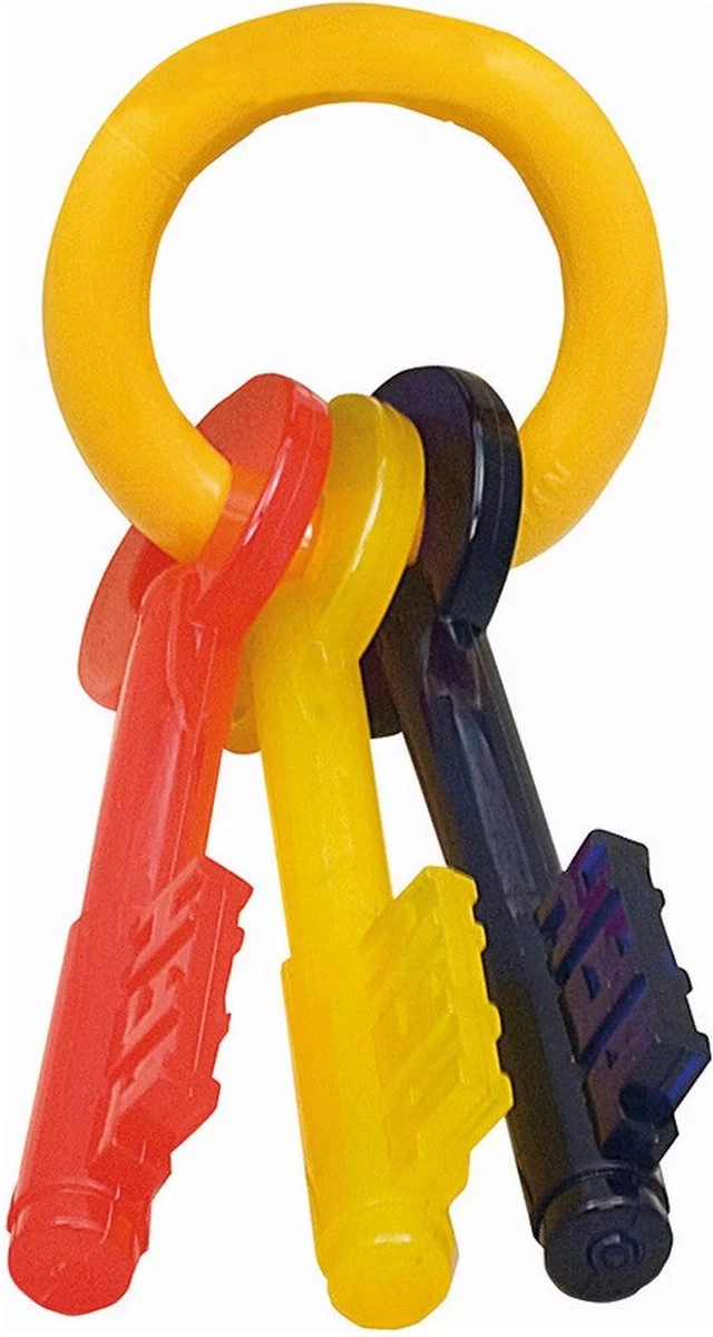 Nylabone Puppy Teething Key Flexible Geel&Blauw&Rood - Hondenspeelgoed - Wolf Tot 16kg - Afbeelding 15