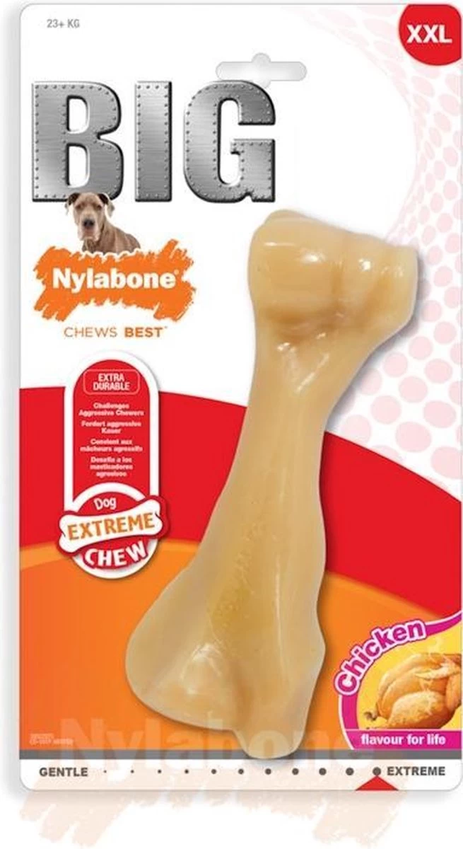 Nylabone Big Chew Kauwbot - Kipsmaak - Hond Zwaarder Dan 23 Kg