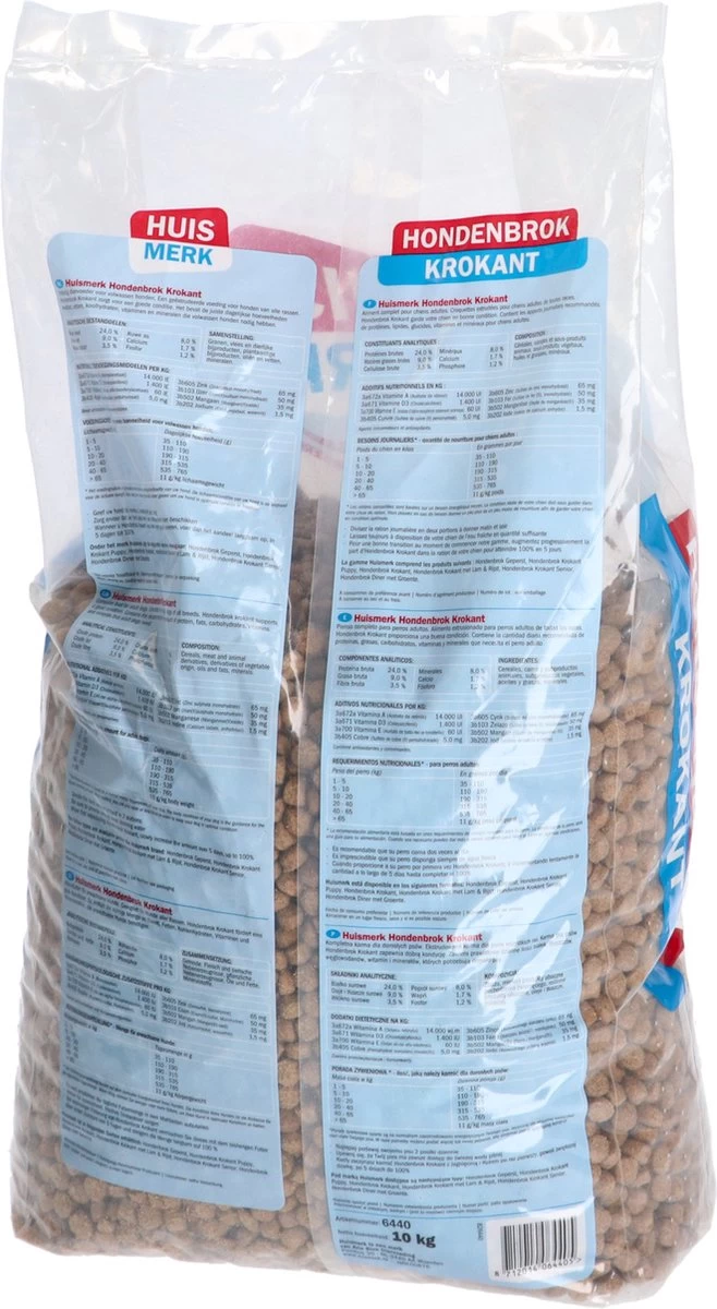 Merkloos Huismerk Hondenbrokken Krokant Adult - Afbeelding 2