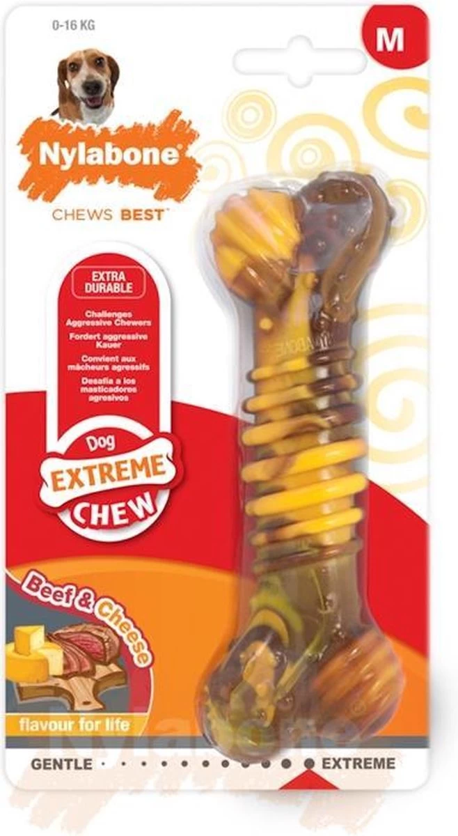 Nylabone Extreme Kauwbot Met Rund- En Kaassmaak - Voor Krachtige Kauwers - In S/M/XL - X-Large - Afbeelding 3