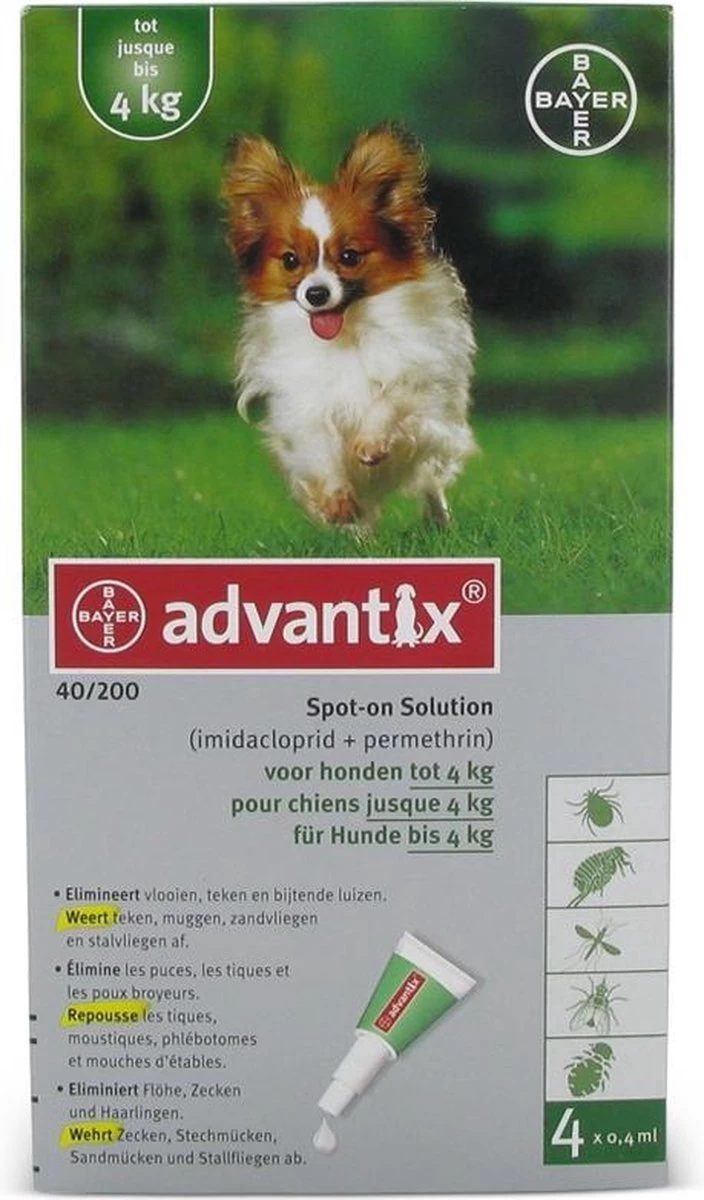Bayer Advantix Vlooien & Teken Pipetten - Hond 4 Tot 10 Kg - 4 Stuks - Afbeelding 4