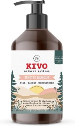 Kivo Petfood Supplement Schotse Zalmolie 1000 Ml - Met Handig Doseerpompje