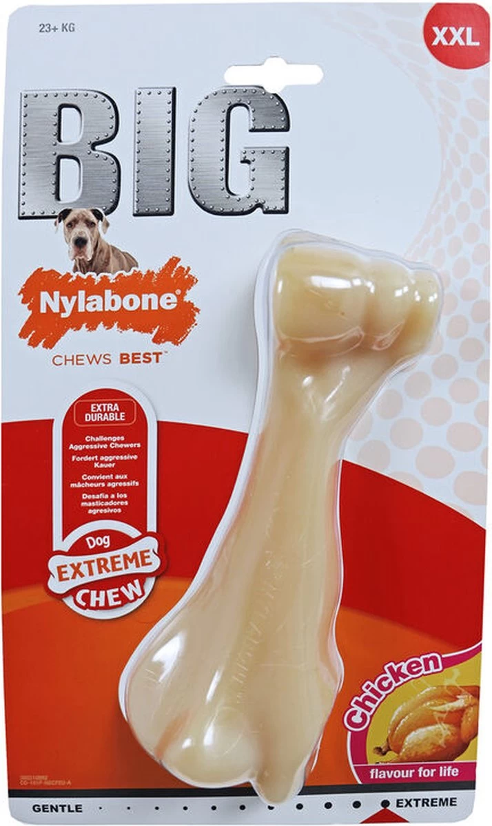 Nylabone Big Chew Kauwbot - Kipsmaak - Hond Zwaarder Dan 23 Kg - Afbeelding 9