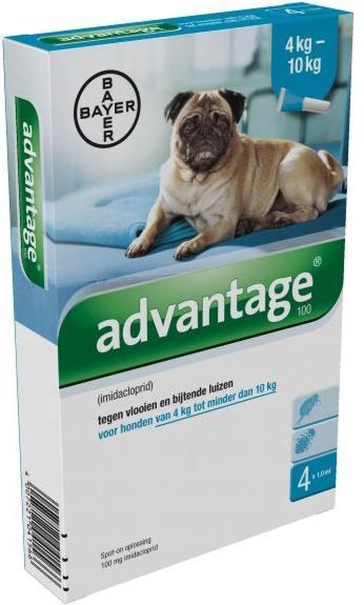 Bayer Advantage 100 Hond 4-10 Kg - 4 Pipetten à 1,0 Ml - Afbeelding 19