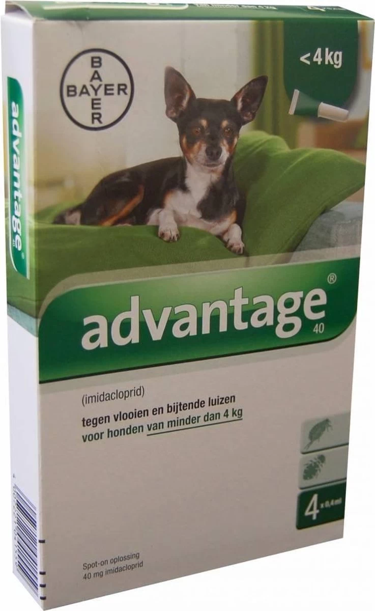 Bayer Advantage 100 Hond 4-10 Kg - 4 Pipetten à 1,0 Ml - Afbeelding 14