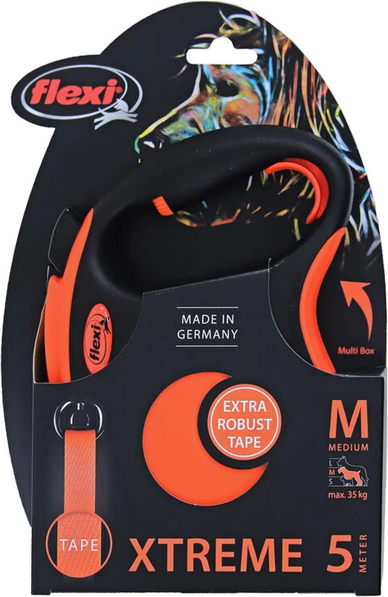 Flexi Rollijn XTREME Tape Leash - M - Orange - Afbeelding 2