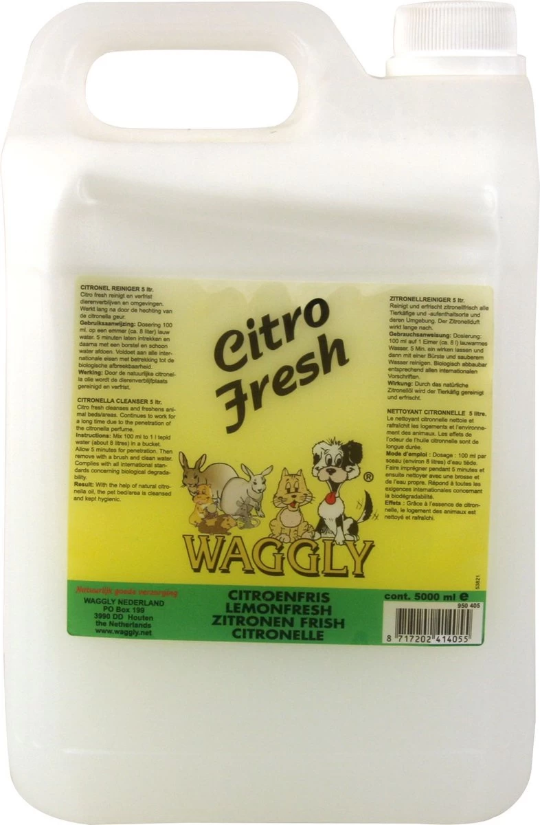 Waggly Citro Fresh Geurverwijderaar - 5 L - Afbeelding 2