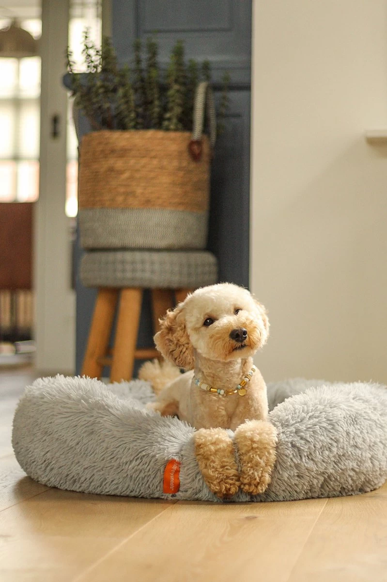 Happysnoots Hondenmand Met Rits - 80cm - Hondenbed - Donut Dog Bed - Fluffy - Grijs - Wasbaar - Afbeelding 13