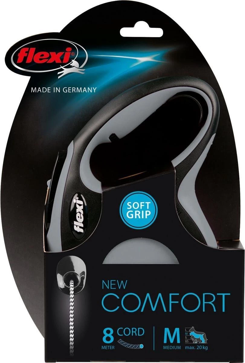 Flexi New Comfort - Hondenriem - Koord - Grijs - M - 8M - Afbeelding 8