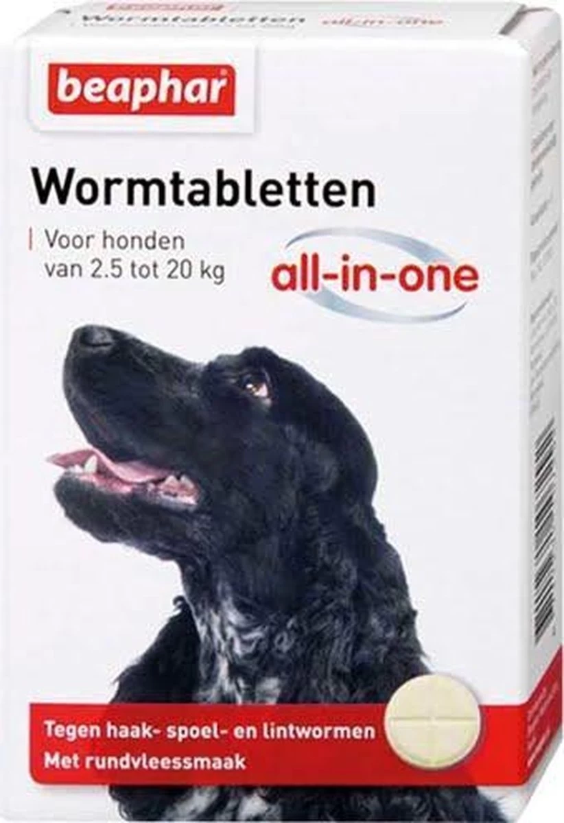 Beaphar All In One Ontwormingsmiddel - Hond 2.5-40 Kg - 4 Tabletten - Afbeelding 2