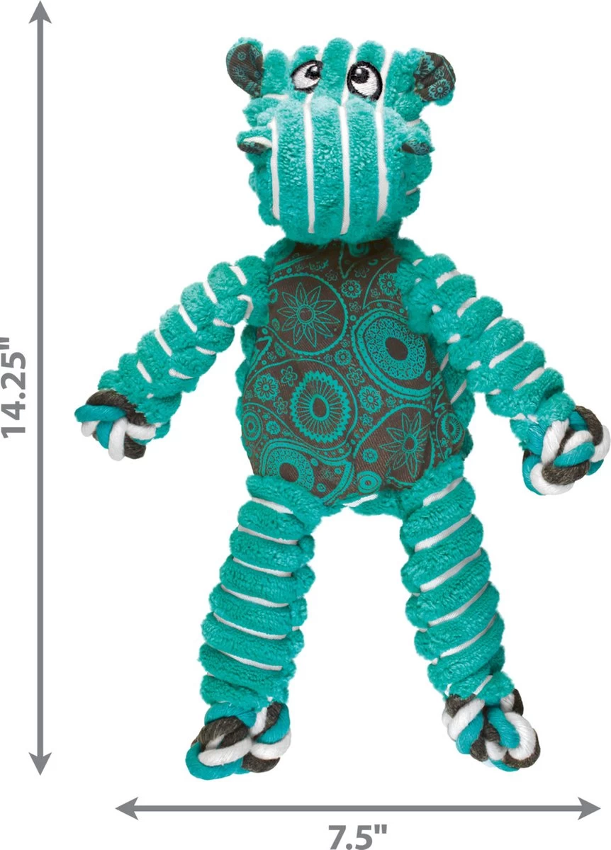 Kong Floppy Knots - M/L - Nijlpaard - Hondenspeelgoed - Groen/ Blauw - 36 X 19 X 8 Cm - Afbeelding 4