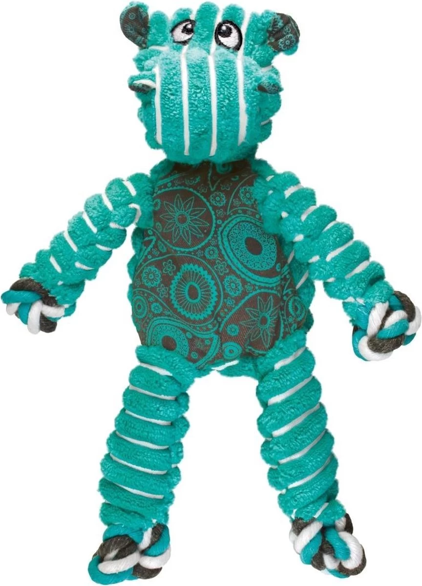 Kong Floppy Knots - M/L - Nijlpaard - Hondenspeelgoed - Groen/ Blauw - 36 X 19 X 8 Cm - Afbeelding 2