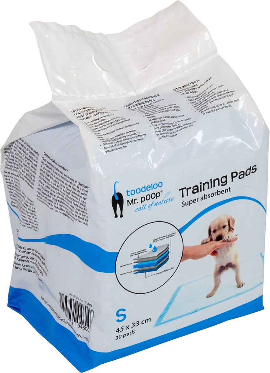 Mr. Poop Toodeloo -Puppy Pads - Training Pads - Maat S: 45 X 33cm - 30 Stuks - Afbeelding 2