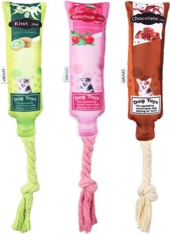 Merkloos Hondenspeelgoed - Piepspeelgoed - Trekspeeltje - Chocobruin