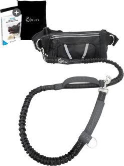 Canicross Looplijn Hond Met Heupriem Voor Hardlopen - Elastische Handsfree Hondenriem - Honden Trainingslijn - 150/200cm - Grijs